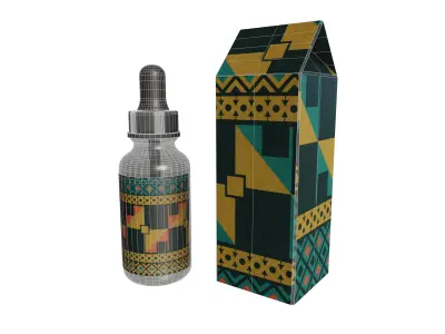 Dropper Bottle and Packaging Box 3D model
