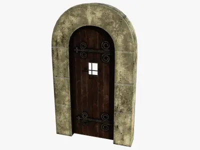 Medieval Door Low-poly 3D model 40