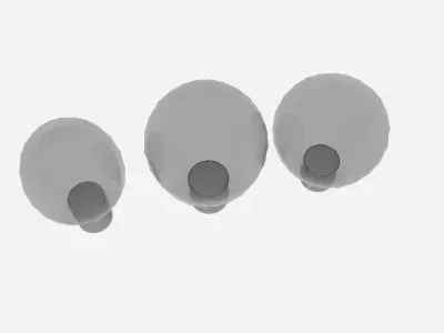 Bulbs three light Low-poly 3D model