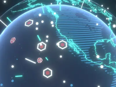 Animated Hologram Planet Earth No 3 With 50 Sci-Fi Music Tracks Low-poly 3D model