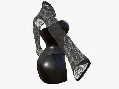 Gothic Dress Low-poly 3D model