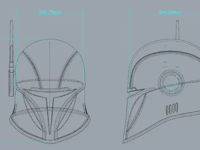 Custom Mandalorian Helmet 3D print model