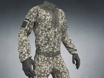 Sci-fi Uniform Overalls Low-poly 3D model