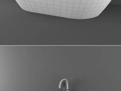 Bath set modern bathtub in four different views 3D model