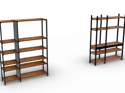 Bookcase modern japanese 3D model