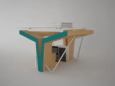 modern glass coffe table 3D model