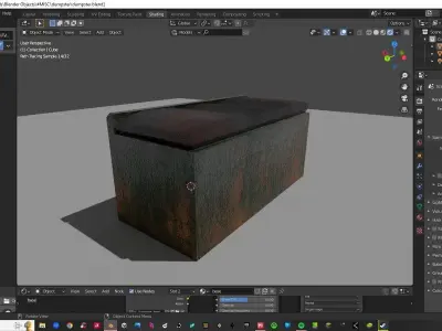 Decayed Container Dumpster Box Low-poly 3D model