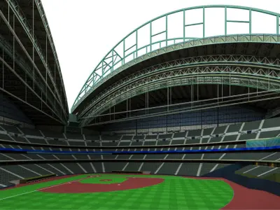 Milwaukee Brewers Stadium Low-poly 3D model