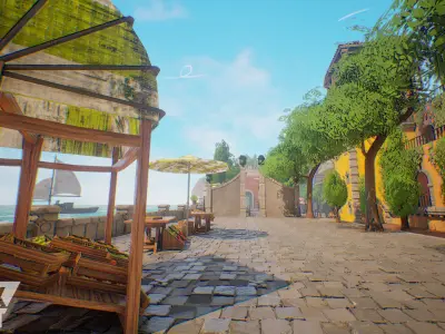 Positano Stylized Pack  Low-poly 3D model