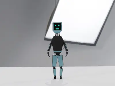 Robot humanoid Low-poly 3D model