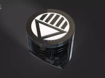 Black Lantern Ring with LED light 3D print model