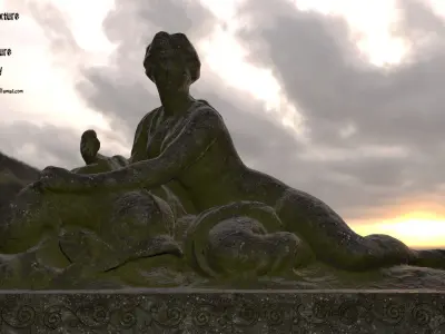 woman statue 2 Low-poly 3D model