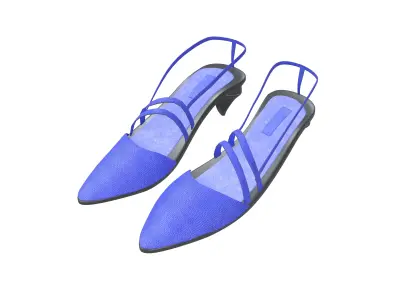 Medium Heel Shoes v2 007 Low-poly 3D model