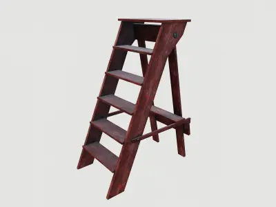 Wooden Stepladder 3D model