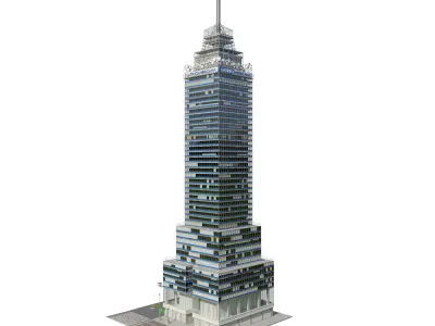 Torre Latinoamericana Low-poly 3D model