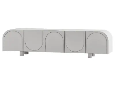 Wave TV cabinet with doors 3D model