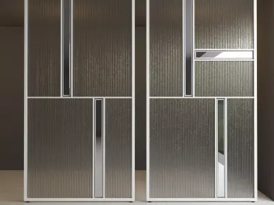 Glass partition door Set 36 Low-poly 3D model