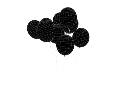 Bunch of Balloons v1 011 Low-poly 3D model