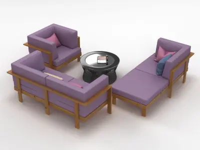 Garden Furniture Set 001 3D model