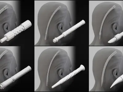 20 Brush Sci-fi Hair 3D model