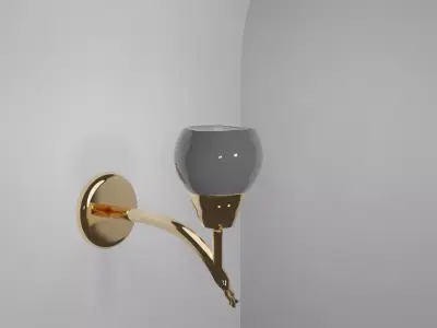 Applique Mizar 1 gold bulb Free 3D model