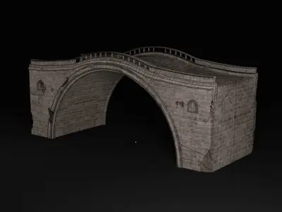 BRIDGE ROMAN GREEK ANCIENT ROAD RAIL TRACK OLD STONE COLLECTION Low-poly 3D model