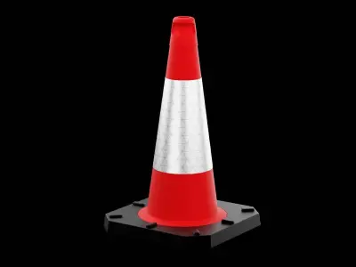 Short Street Cone Low-poly 3D model