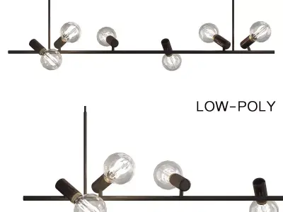 Hanging Doves Suspension Chandelier low poly 3d model Low-poly 3D model