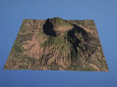 Landscape Environment Volcano Snow 27 Low-poly 3D model