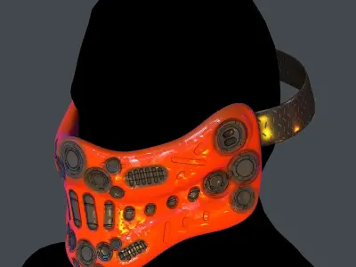 Gas mask helmet scifi Low-poly character art game space Low-poly Low-poly 3D model 3