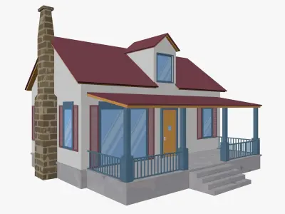 Cartoon House 5 Low-poly 3D model