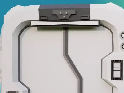 Sci-Fi Door with OpeningClosing Animation 3D Blender Model 3D model