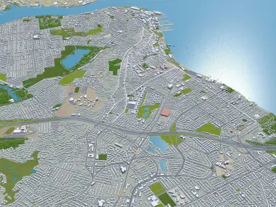Staten Island New York USA 40km Low-poly 3D model