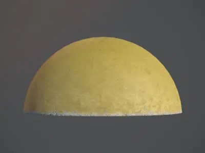 Concrete Hemisphere Barrier Painted Yellow pack 1 v1 Low-poly 3D model