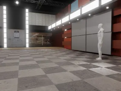 Late Night TV Studio  Low-poly 3D model