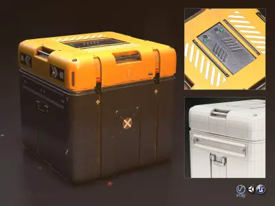 Sci-Fi Equipement Box  Low-poly 3D model