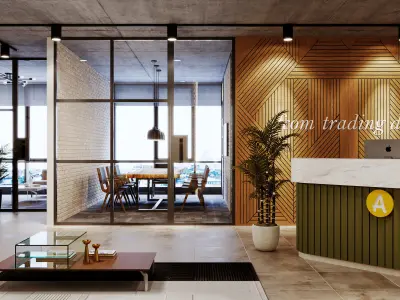 Office interior design 3D model