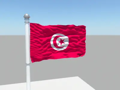 Tunisia flag 3D model