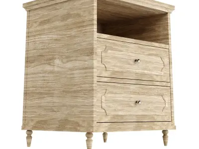 Isabella Nightstand with Charging Station 3D model