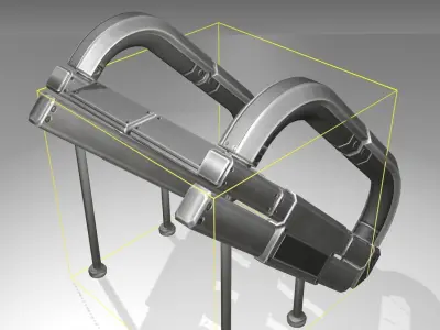 Futuristic Stairs - 12 - Basic Textures Low-poly 3D model