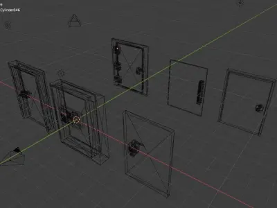 Doors in program Low-poly 3D model