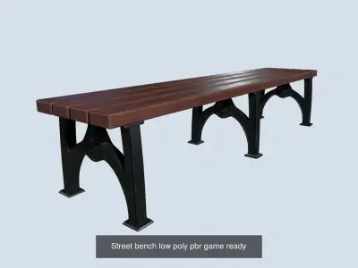 Street bench Pack 15 types pbr lowpoly gameready