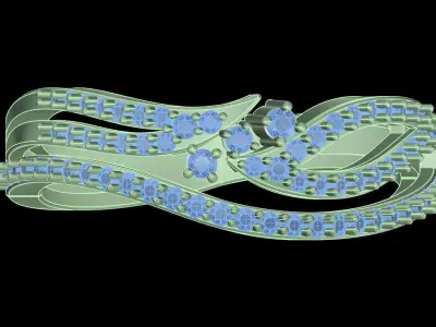 light weight  Yellow gold diamond rings-PR-361 DIA 3D print model