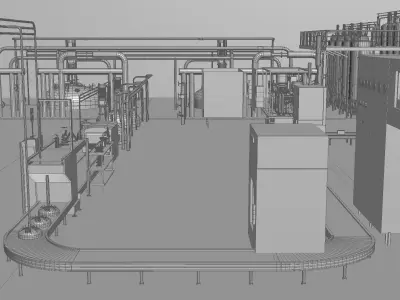 Factory production line 3D model