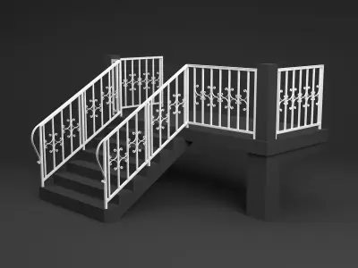  metal railings Low-poly 3D model