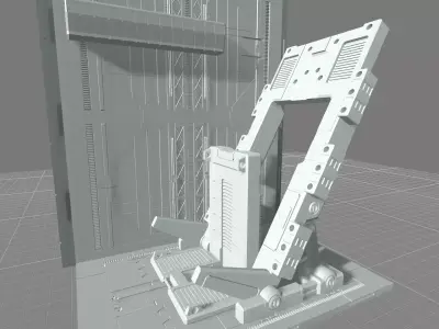 MHB08OF-Classic Mech Hangar Platform Deck Fixture 3D print model