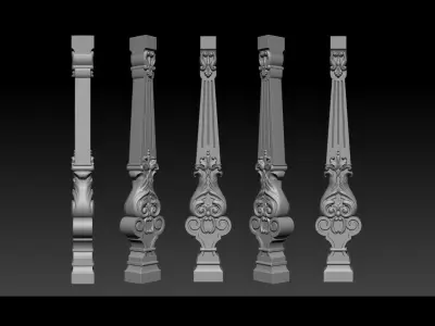 Carved decor for stairs 3D print model