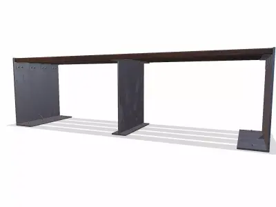 Street Bench 03 Low-poly PBR Low-poly 3D model