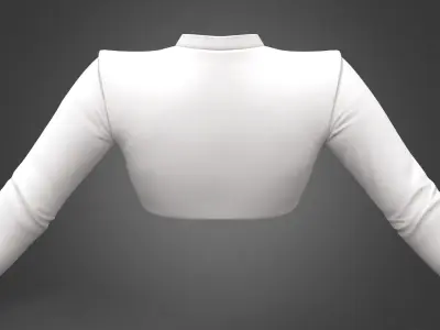 Long Sleeves Round Neck Crop Top Low-poly 3D model