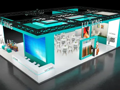 Booth Exhibition Stand Stall 10x15m Height 440cm 4 Open 3D model 3D model
